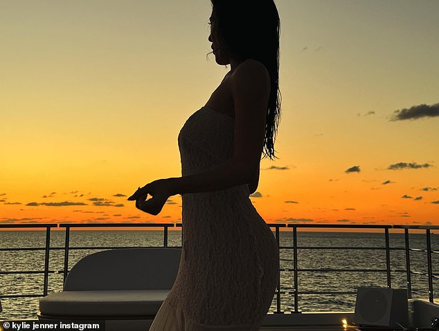 The mother-of-two shared a slideshow of snaps from her New Year's Eve party, which showed her enjoying her time both on a yacht and on an island