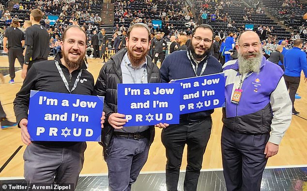 A group of rabbis claim they were forced to remove pro-Jewish signs by the Utah Jazz