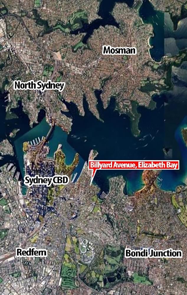 Ms O'Neill was attacked near a jetty in Elizabeth Bay in Sydney Harbor (map shown)