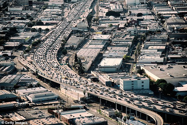 California has recorded that 1,901 of the 16,326 fatalities involved a collision.  During rush hour, there is heavy traffic on Interstate 10 in downtown Los Angeles