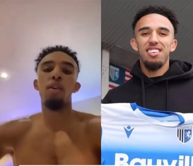 Gillingham's new signing made a series of bizarre claims in a leaked video to his teammates