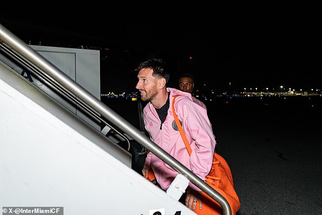 Lionel Messi flashed a wide grin as he boarded a team plane to Saudi Arabia on Wednesday