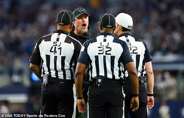 Detroit boss furious after late 'illegal touching' call in 20-19 loss at Dallas