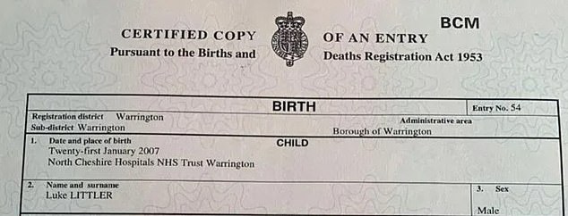 The 16-year-old's official birth certificate surfaced on social media after some questioned his age