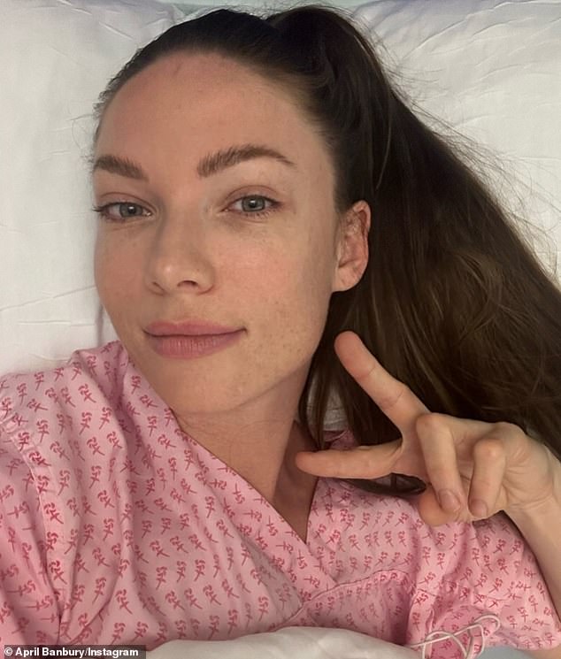 MAFS star April Banbury, 34, shared the news on Instagram on Thursday that she has been hospitalized with an incurable spinal condition that has left her crippled by 'indescribable' chronic pain