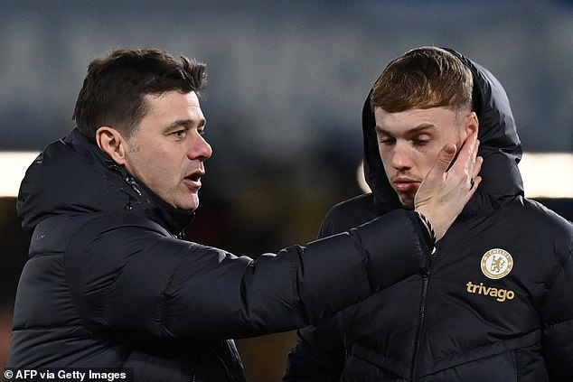 Pochettino grabbed Palmer after the match in what appeared to be a heated argument