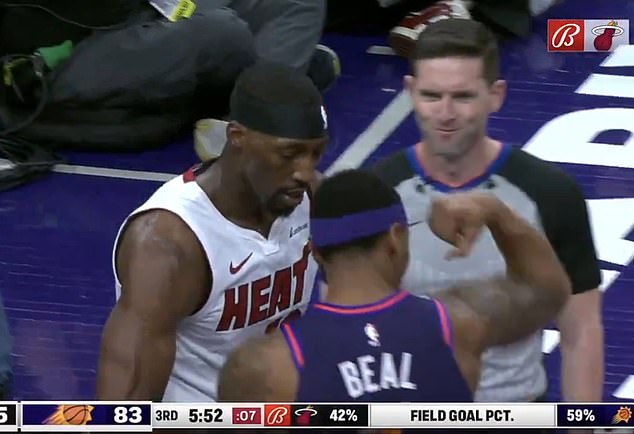 Bam Adebayo (L) and Bradley Beal (R) had a hilarious flex-off in the middle of their NBA game