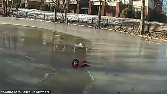 Officer Troy Ellison of the Jonesboro Police Department had responded to a 911 call about a boy who fell through a frozen pond off Gladiolus Drive on Jan. 21.