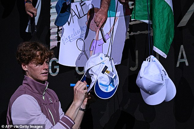 Sinner was only too happy to sign autographs and pose for selfies after the Australian Open final concluded