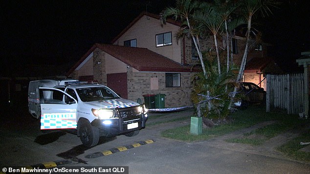 An 18-year-old man was found in the unit complex (above) where a 29-year-old woman was shot and killed on Sunday