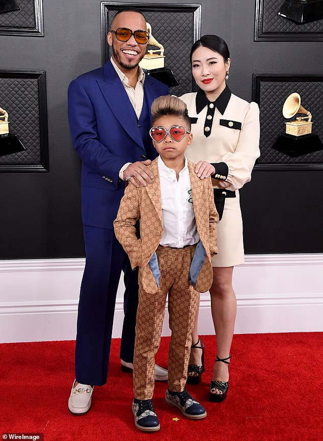 Anderson .Paak has filed for divorce from his wife of over a decade, Jae Lin;  seen in 2020 with son Soul, 13