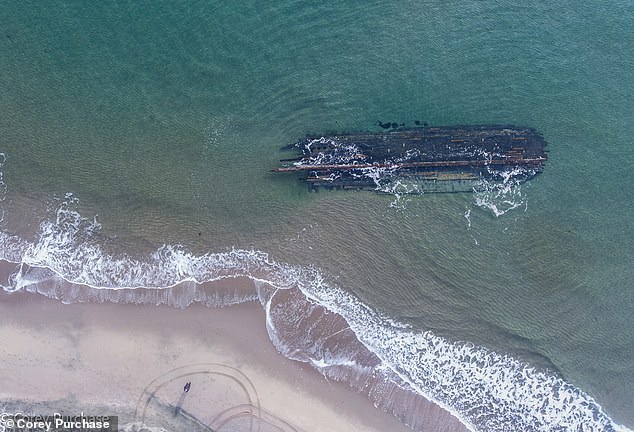 The ship appeared on the beach of Cape Ray, a coastal community of about 350 people