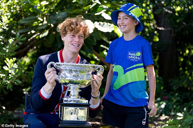 Janik Sinner shared a touching moment with a young fan, a day after winning the Australian Open on Sunday