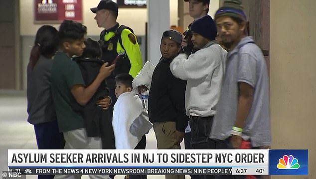 Asylum seekers were first seen arriving in New Jersey before traveling to New York