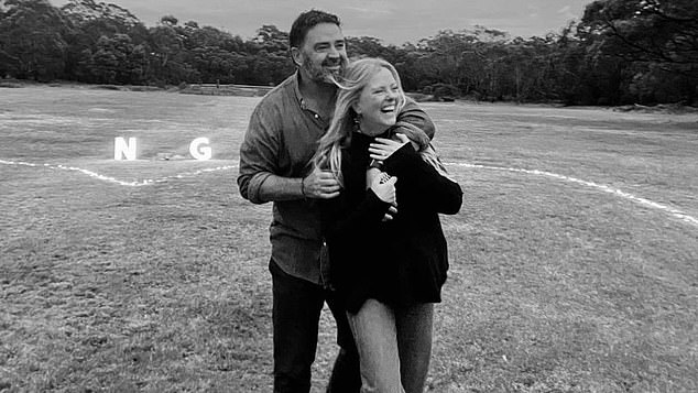 AFL star Garry Lyon and his partner Nicky Brownless got engaged last year and now they are happier than ever.  Both shown