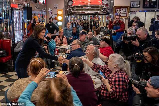 DailyMail.com photographer captured these photos of Nikki Haley campaigning at Mary Ann's Diner before her campaign staff asked him to leave