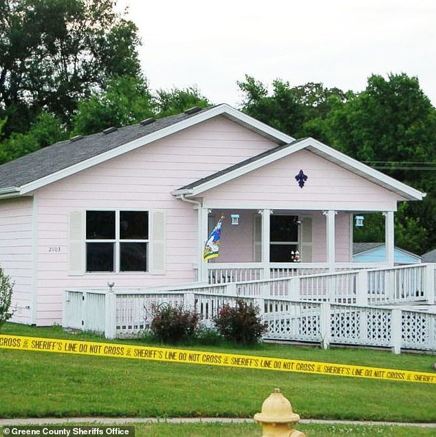 The pink-shingled house where Gypsy lived with her Munchausen-by-proxy mother Dee Dee and where the murder occurred in June 2015.  The house built by Habitat for Humanity was donated to Dee Dee after she falsely claimed she lost her home during Hurricane Katrina