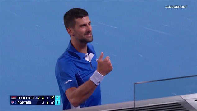 Novak Djokovic got into a fiery exchange with a heckler during his second-round match