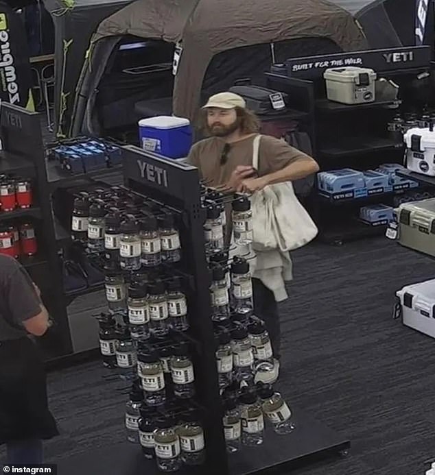 The Ocean Alley keyboardist grabbed a bottle cap worth $17.95 from the Hunting and Fishing store in Queenstown, New Zealand and was caught red-handed on CCTV