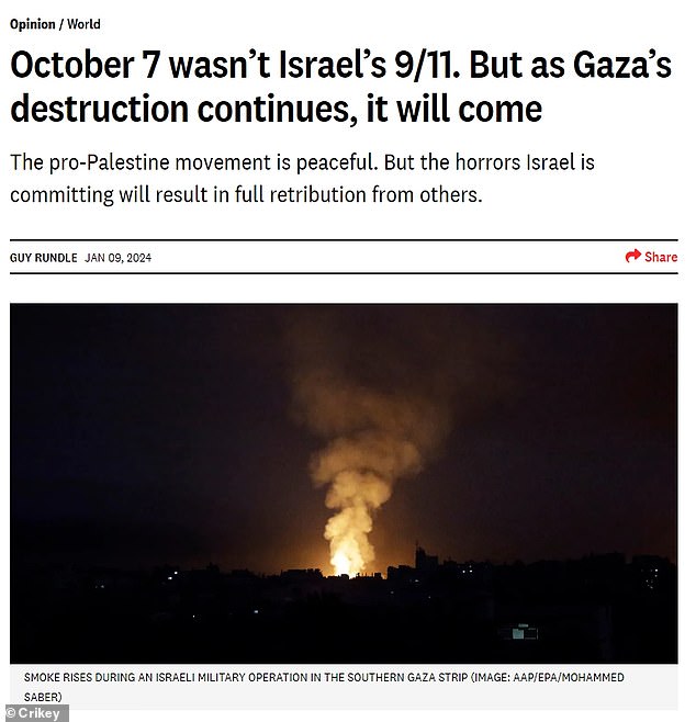 Outrage as Crikey columnist says October 7 wasnt Israels 911