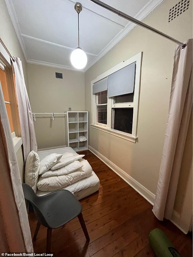 The rental advert was posted to a local Facebook group page on Friday and was advertised as a converted conservatory for as much as $320 per week - even though the single mattress is on the floor