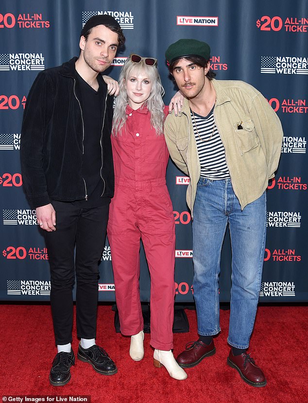 Paramore is reportedly the latest band to decide to record their old music.  From left to right: Taylor York, Hayley Williams, Zac Farro