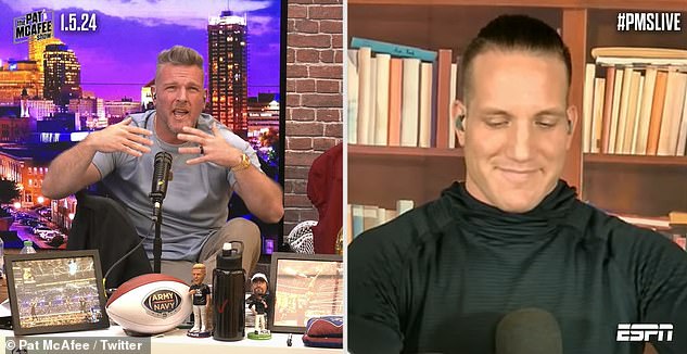 Pat McAfee launched a furious air raid on some of his ESPN bosses on Friday