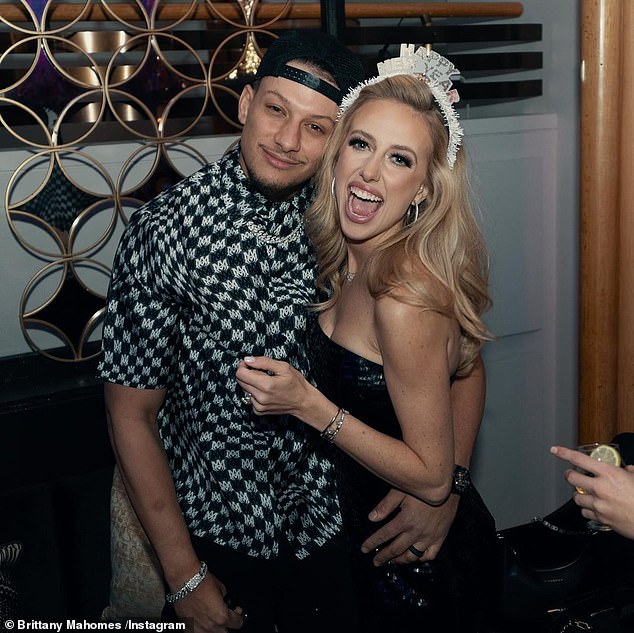 While his teammate Travis Kelce partied the night away with girlfriend Taylor Swift, Kansas City Chiefs quarterback Patrick Mahomes also partied with his wife