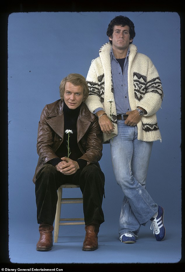 Paul Michael Glaser (R) paid a moving tribute to his Starsky & Hutch costar David Soul (L) following his death on Thursday;  they are depicted in a 1975 Starsky & Hutch promo photo