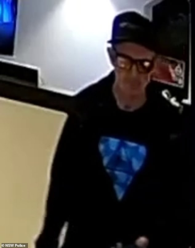 Police on Thursday released CCTV footage of a man in dark clothing and sunglasses (above) following a 'suspicious' death last Friday