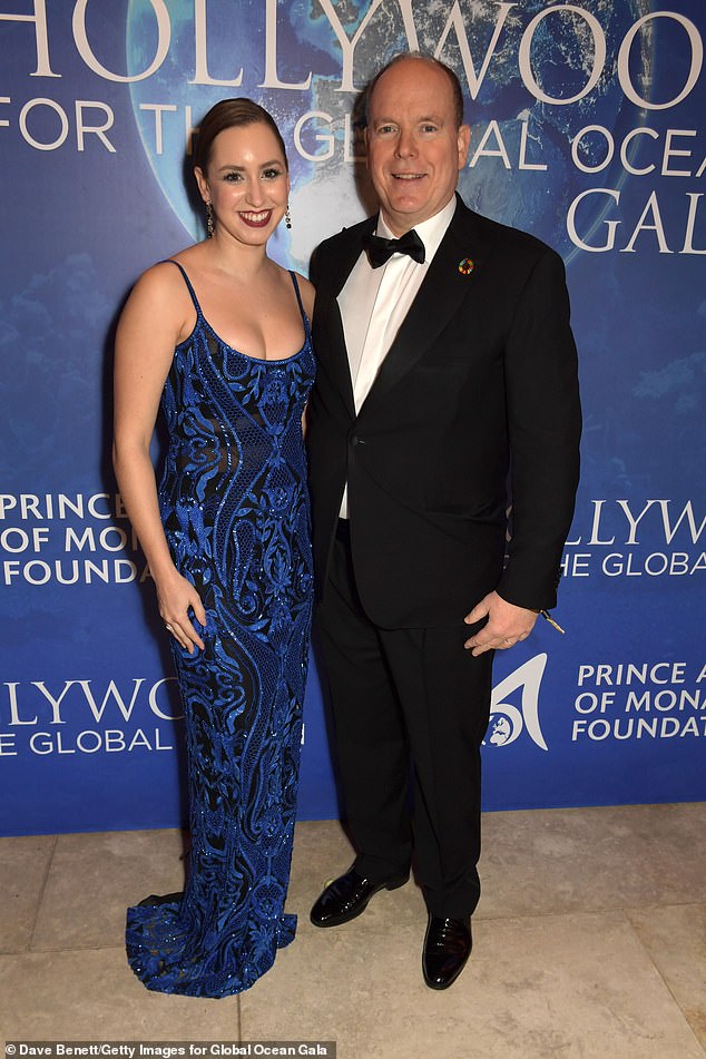 This week, French publication Le Monde claimed that Prince Albert II of Monaco spends millions every year from a secret French bank account to pay his former mistresses and keep children.  Pictured with his eldest child Jazmin Grimaldi in 2020