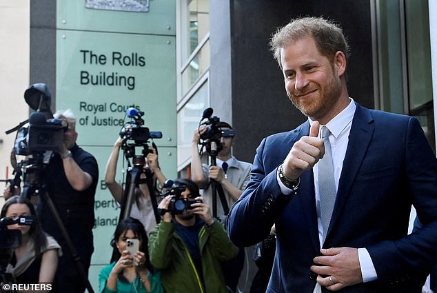 Last summer, Harry said in court that media interference had seriously affected previous relationships and friendships.  Pictured: Outside the Supreme Court in June