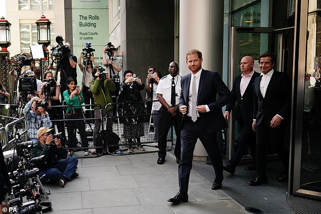 The Duke of Sussex was photographed outside the Rolls Buildings in London on June 7 last year