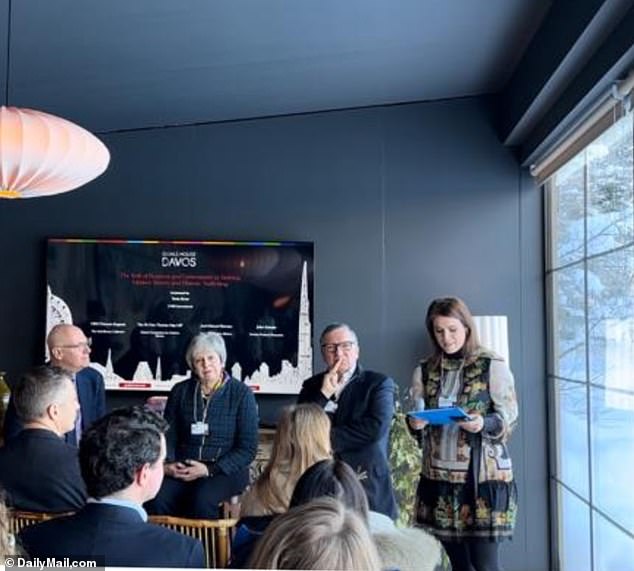 The Princess, right, co-founded The Anti-Slavery Collective in 2017 and spoke at the event in Davos, Switzerland