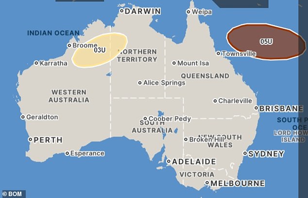 There is a 75 percent chance that Tropical Low 05U will become a tropical cyclone on Monday (photo radar of Tropical Low 05U)