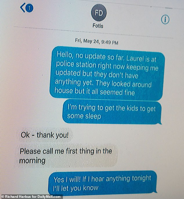 Chilling text messages sent by Fotis Dulos the day after he allegedly killed his wife in her Connecticut home have been shown in court