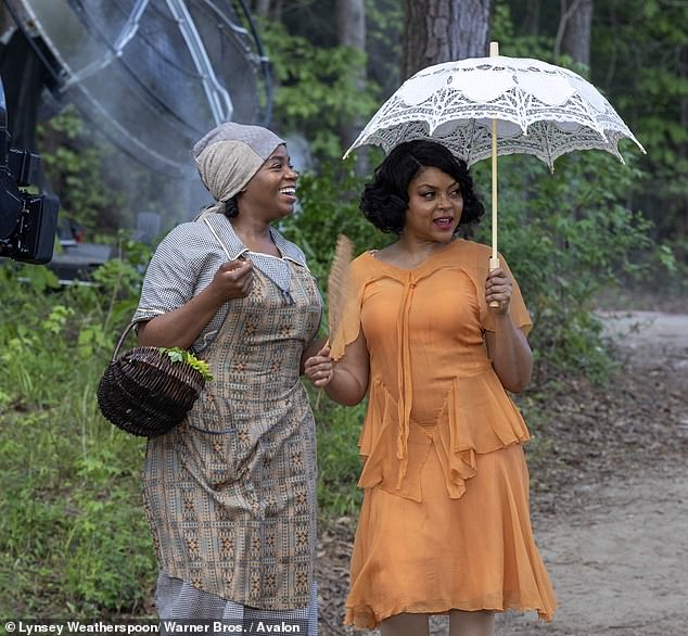 In the book, protagonist Celie (played by Fantasia Barrino in the new film) begins a same-sex romance with the glamorous Shug Avery (played by Taraji P. Henson) – and in the new film the pair share more than a kiss as their partner.  love affair is played out on screen