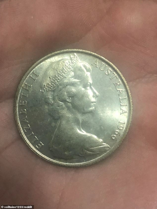 An Australian has shared photos of a rare round 50 cent coin (pictured) they found in their change