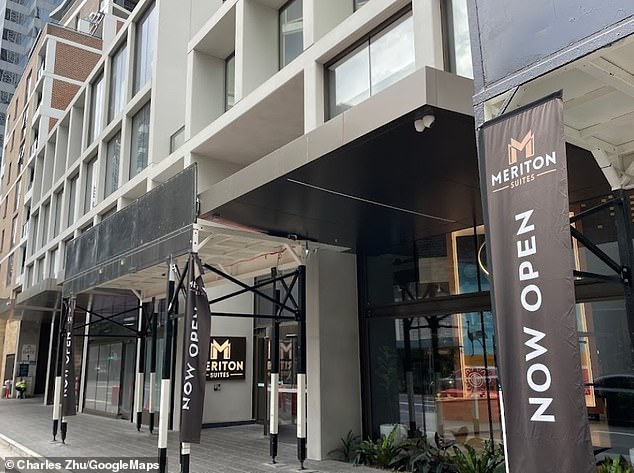 Abthar Bassam Talib Al-Athmany, 19, and an unnamed 17-year-old boy allegedly abused the teenage girl for hours at the Parramatta Meriton Suites (pictured) on August 27, 2023