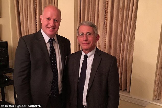 Dr.  Peter Daszak (pictured left next to Dr. Anthony Fauci) is behind the EcoHealth Alliance and at the center of concerns about the origins of Covid