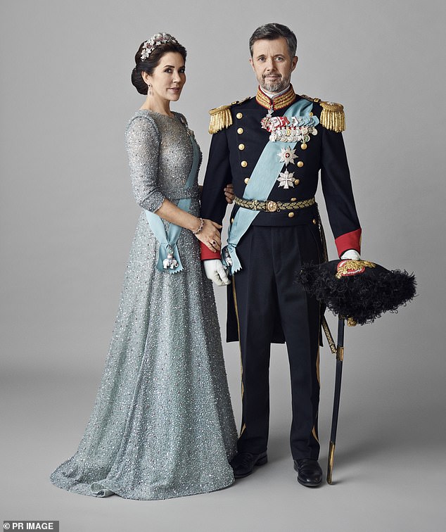 An official portrait of the Crown Prince Couple, HRH Frederik, Crown Prince of Denmark and HRH Mary, Crown Princess of Denmark.  Queen Margrethe announced in her New Year's speech on December 31 that she will step down as Queen of Denmark