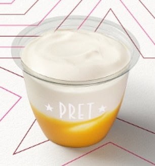 Pret's children's yoghurt pot with mango and banana contains no less than 7.9 g of sugar per portion