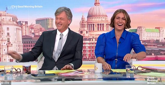 Richard Madeley (pictured with co-host Susanna Reid) joked that Laura Tobin had 'gained weight' as she returned to Good Morning Britain on Tuesday after a Christmas break