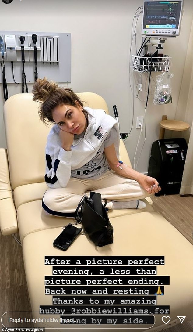 Ayda notified social media followers of an emergency room on Sunday after she was taken to hospital with a mysterious illness