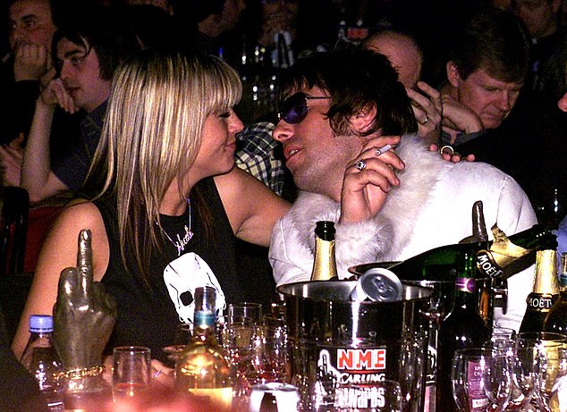 Liam is seen in 2001 with his later partner Nicole Appleton