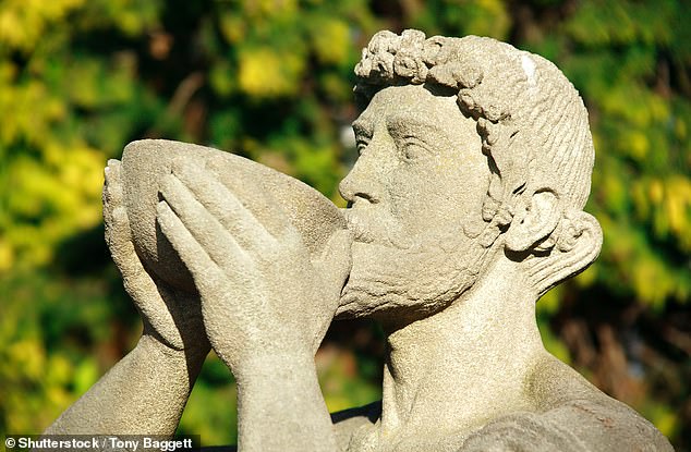 They were known for their love of wine.  But what did a glass of splash actually taste like in Roman times?  Pictured: a statue of Bacchus, the Roman god of wine