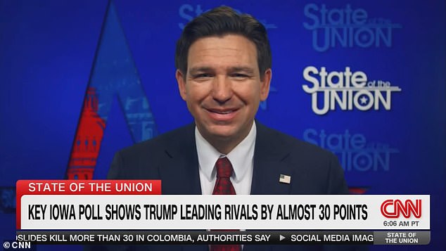 Ron DeSantis was on CNN Sunday morning to defend his campaign after the final poll before the Iowa caucuses showed him slipping to third place in the crucial state