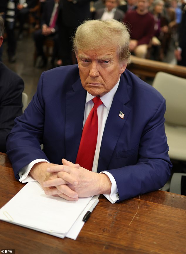 Some Florida Republicans have proposed allocating millions of taxpayer dollars to help fund Trump's legal battle with a bill introduced in the Senate.  Trump is pictured in court on January 11