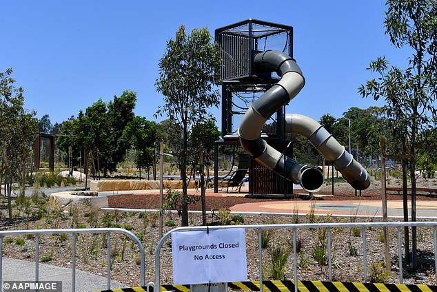 Signs and barricades have been placed around Rozelle Parklands after asbestos was found in the mulch