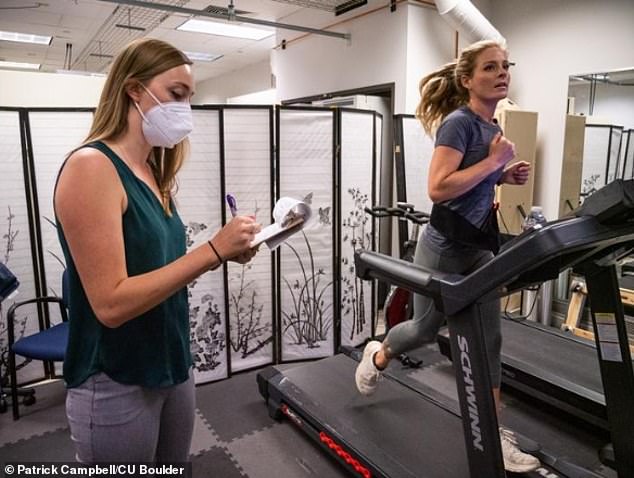 Participants run at a moderate pace on a treadmill for 30 minutes after smoking marijuana